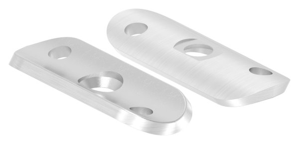 Handlaufanschlussplatte Edelstahl V2A 63 x 25 x 4 mm fuer Rohr Ø 33-7 mm geschliffen Korn 240-88-1150227.240