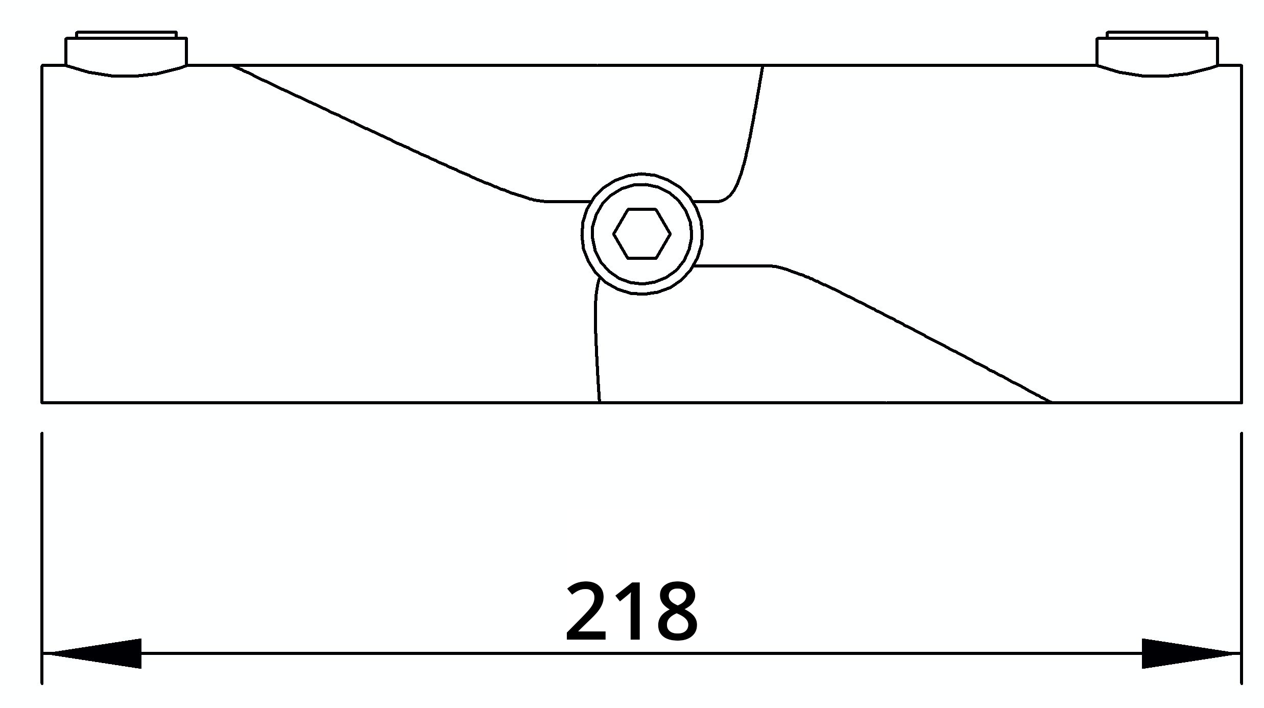 Rohrverbinder | Kreuzstück 30-45° | 126D48 | 48,3 mm | 1 1/2" | Temperguss u. Elektrogalvanisiert