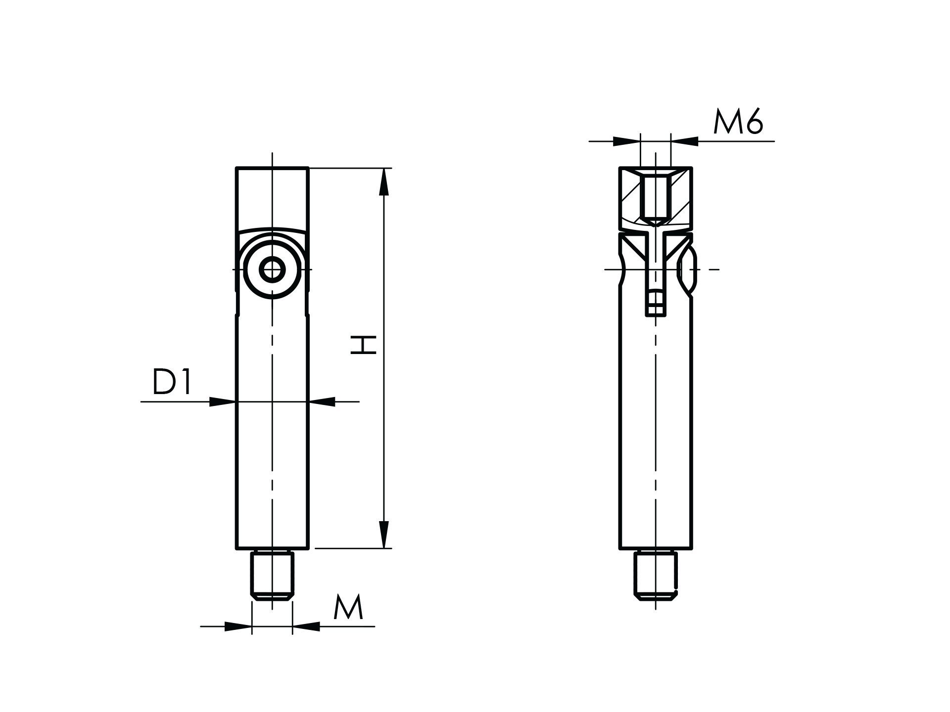 Ring-Handlaufhalter Edelstahl AISI 304 fuer Ø 33-7 mm D1 14 H 68 M 10 Gewinde M6 Schliff-89-11A0812068-A.4