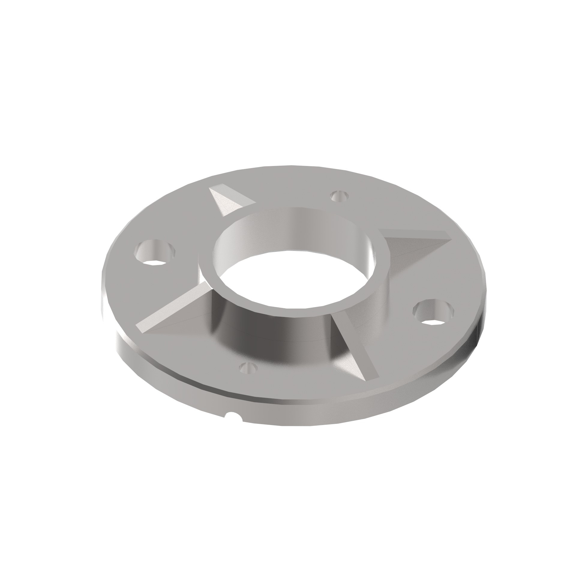 Bodenanker  Masse- Ø 100x6 mm fuer Rundrohr- Ø 42-4 mm - V2A-11-3023-A.4