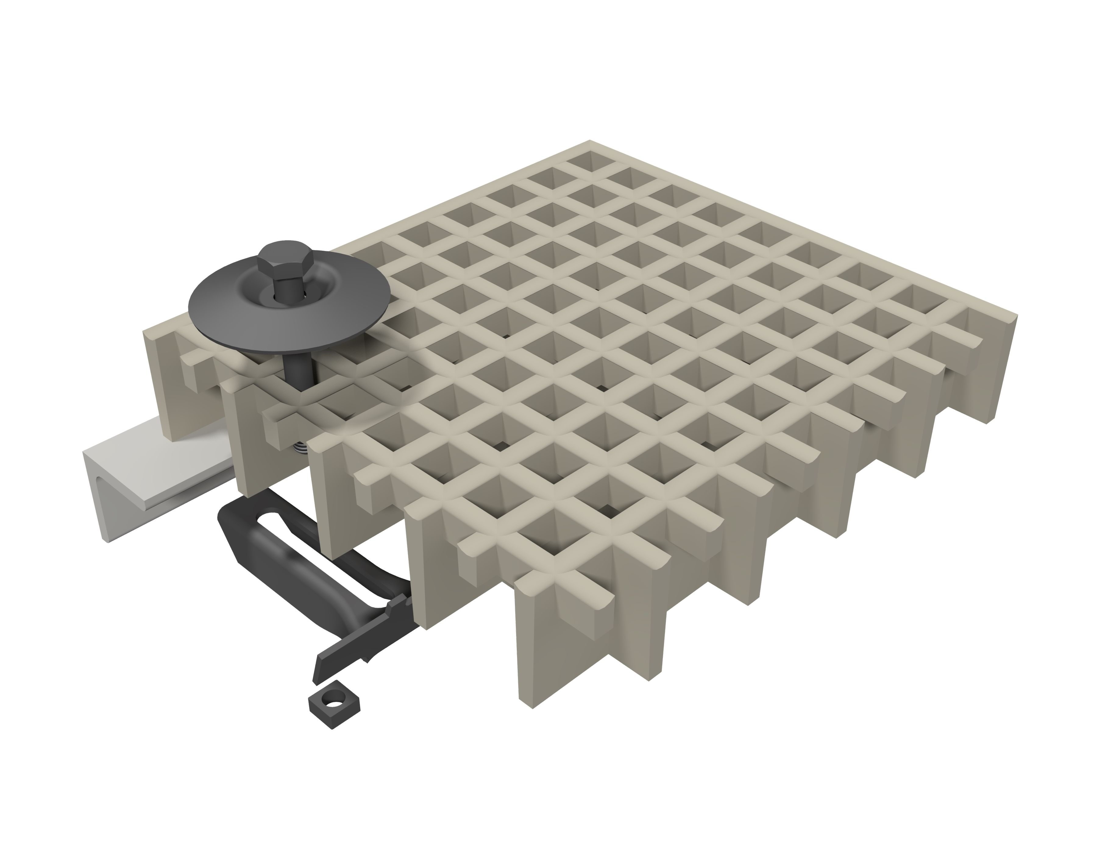Klemme T M2931s - Rosthoehe 38 mm - V4A -1-4571-1.4404- - fuer GFK-Gitterroste-GFK-B2931-384