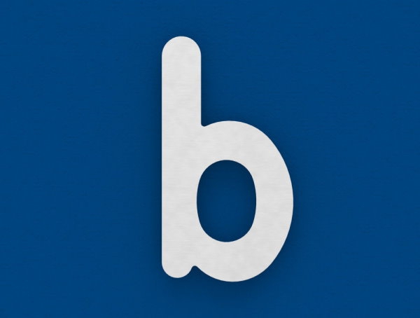 Buchstabe b | groß | Maße: 200 mm x 300 mm | V2A