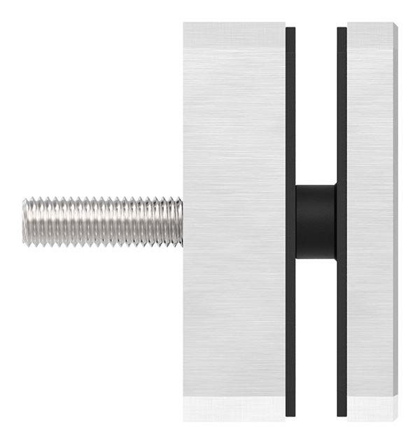 Glas-Punkthalter | 63x78 mm | für Anschluss: flach | V2A