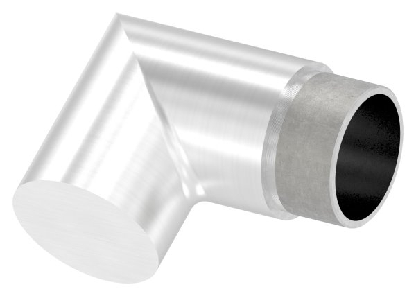 Endstück 90° flach-eckig, für Rundrohr Ø 42,4x2,0 mm V2A