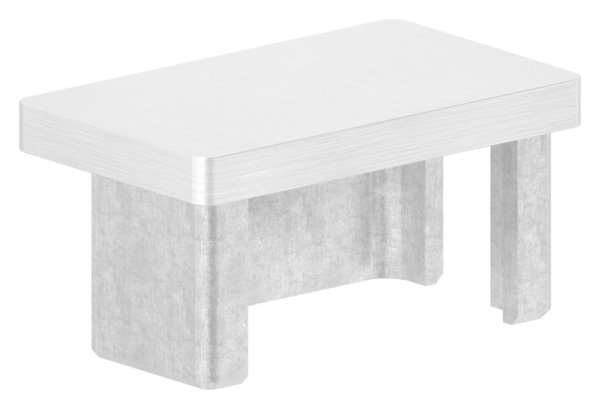 Endkappe für Rohr 50x30x2,0 mm zum Kleben V2A