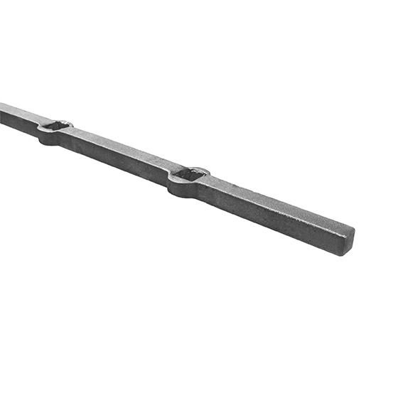 Stahl Zierstab 16x16 mm mit quadratischen Loechern 17x17 mm- L 2000 mm-89-11P09716X16-A.4