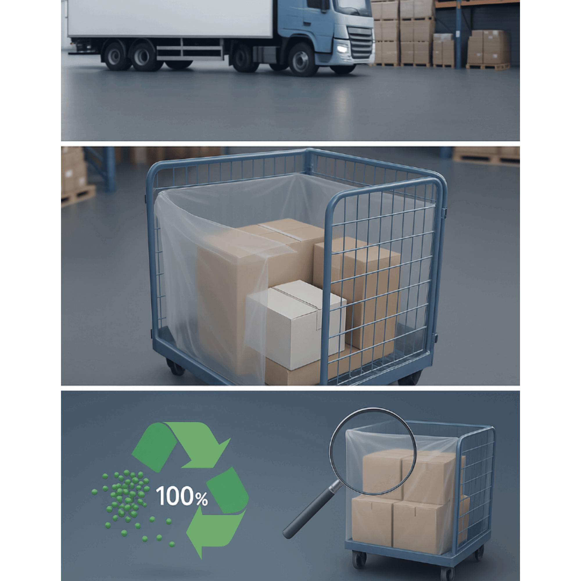 Seitenfaltensäcke 90 µ umweltfreundlich aus Polyethylen (PE) Länge 2100mm Breite 1250mm | 2500 Liter | Anzahl 40