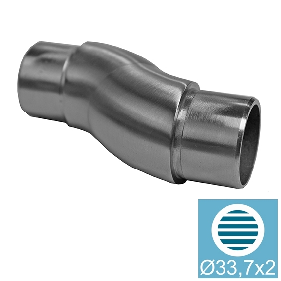 Handlaufuebergang Edelstahl AISI 304 D 33-7 x 2 mm einstellbar ±90° geschliffen-89-11A0302033-A.4