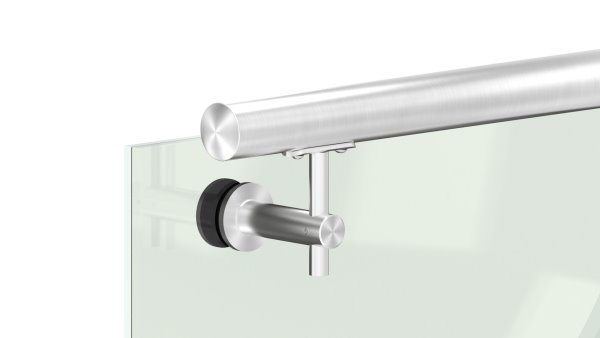 Handlaufhalter V2A Wandabstand 82 mm fuer Glas- Anschlussplatte flach-11-2060.4
