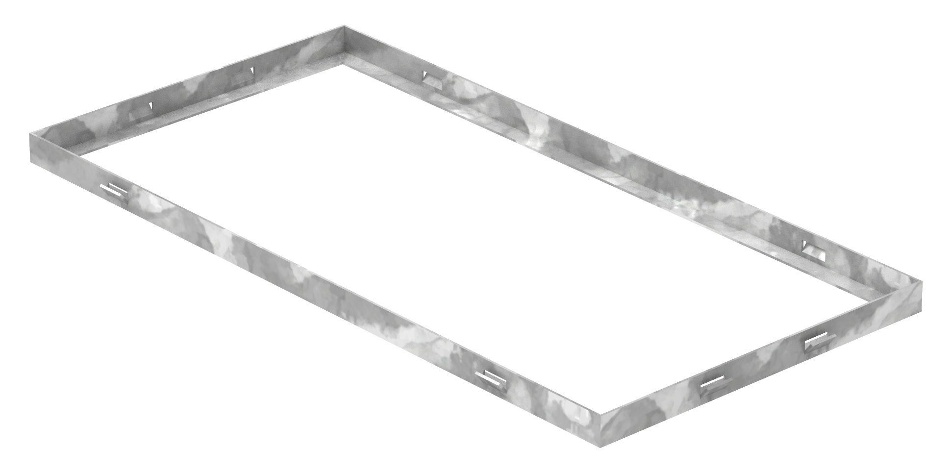 Zarge | Maße: 300x600x23 mm | für Rosthöhe 20 mm | aus S235JR (St37-2), bandverzinkt