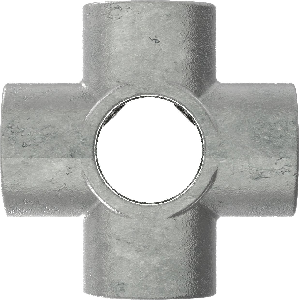 Rohrverbinder - Kreuzstueck fuer Stuetzrohr - 158T21 - 21-3 mm - 1-2- - Feuerverzinkt u. Elektrogalvanisiert-158T21