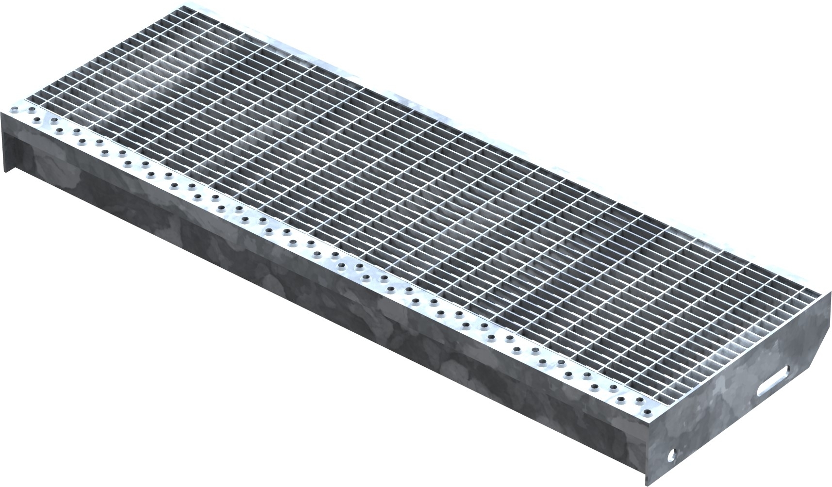 Gitterroststufe Treppenstufe Masse- 800x270 mm 30-10 mm S235JR -St37-2- im Vollbad feuerverzinkt-40-802731.7