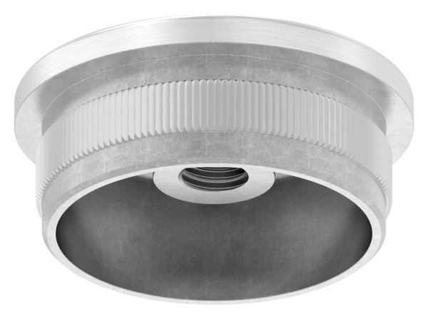 Stopfen leicht gewölbt V2A gegossen mit M8 für Ø 42,4x2,6 mm