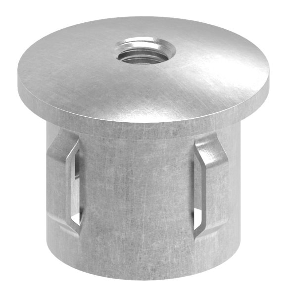 Stahlstopfen - leicht gewoelbt - mit M8 - fuer Rundrohr Ø 33-7x1-8-2-2 mm - Stahl S235JR- roh-30-2920.8