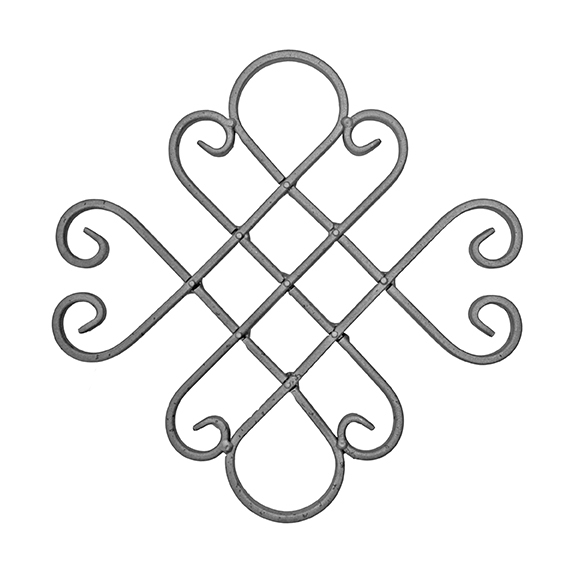 Geschmiedetes Zierornament Stahl roh 410x410 mm-89-11F52410-A.4