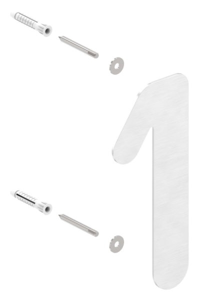 Hausnummer 1 | klein | Maße: 110 mm x 150 mm | V2A