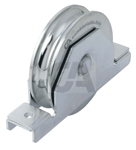 Schiebetorrolle Stahl galvanisch verzinkt Ø 160 mm fuer Schiene Ø 20 mm 2 Kugellager-88-11380.160