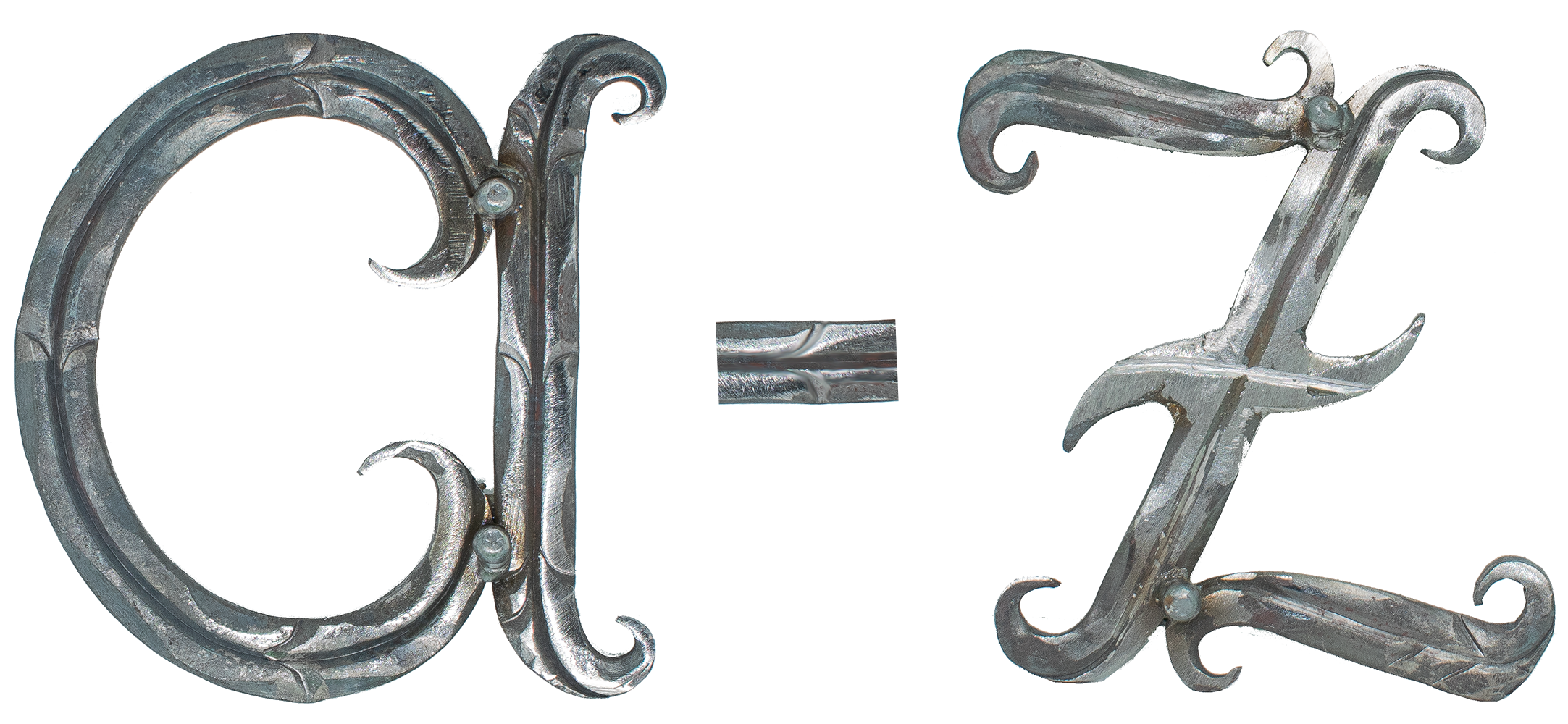 Buchstabe - a - z - Klein - Masse- 100 x 80 mm - Stahl -Roh- S235JR-30.3146