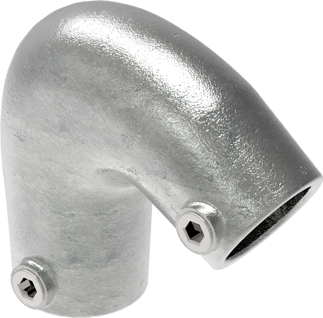 Rohrverbinder Bogen variabel 40-70° Ø 33-7 – 48-3 mm - Temperguss verzinkt - 123-123
