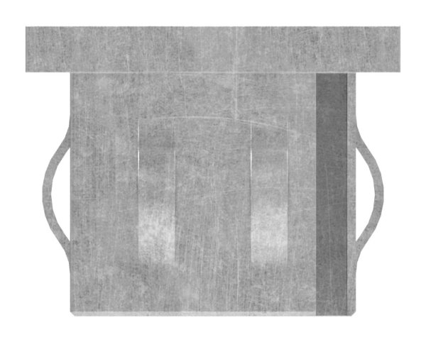 Stahlstopfen flach | mit M8 | für Rohr 60x40x2,0-3,0 mm | Stahl S235JR, roh