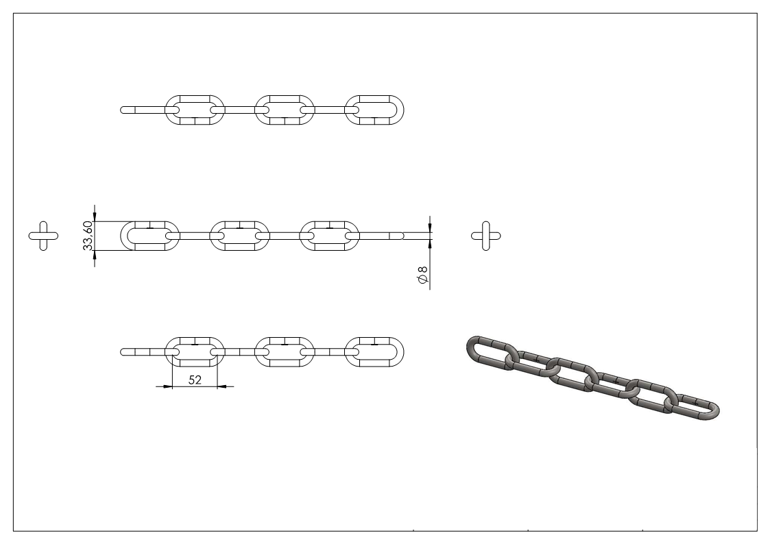 VA-Kette DIN 763, Ø 8mm