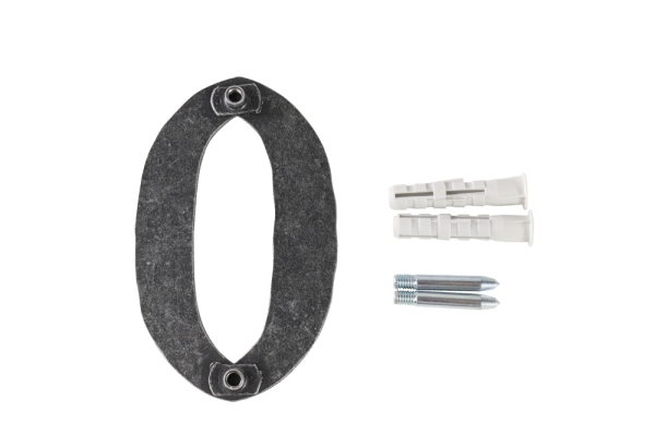 Hausnummer 0 | Abmessung 12x8 cm | Material 4 mm gehämmert | Stahl (Roh) S235JR