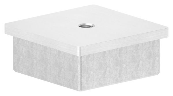 Endkappe für Rohr 60x60x3,0 mm mit M8 zum Kleben V4A