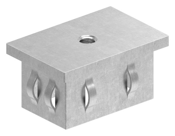 Stahlstopfen flach | mit M8 | für Rohr 60x40x2,0-3,0 mm | Stahl S235JR, roh