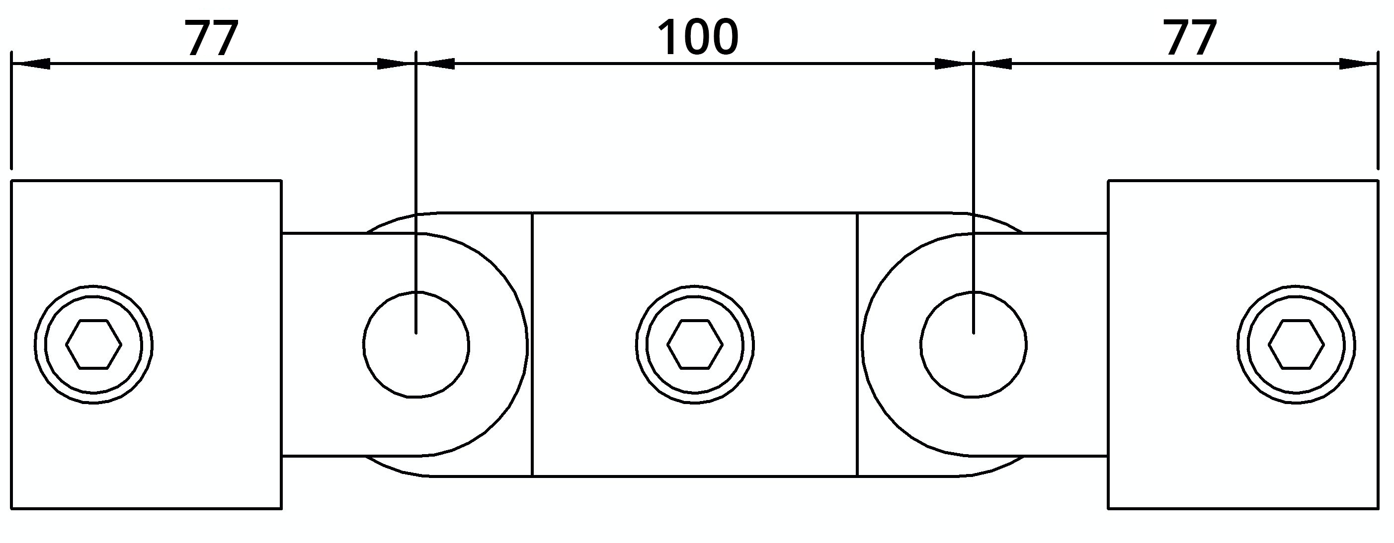 Rohrverbinder | Gelenkstück doppelt 180° | 167D48 | 48,3 mm | 1 1/2" | Feuerverzinkt u. Elektrogalvanisiert