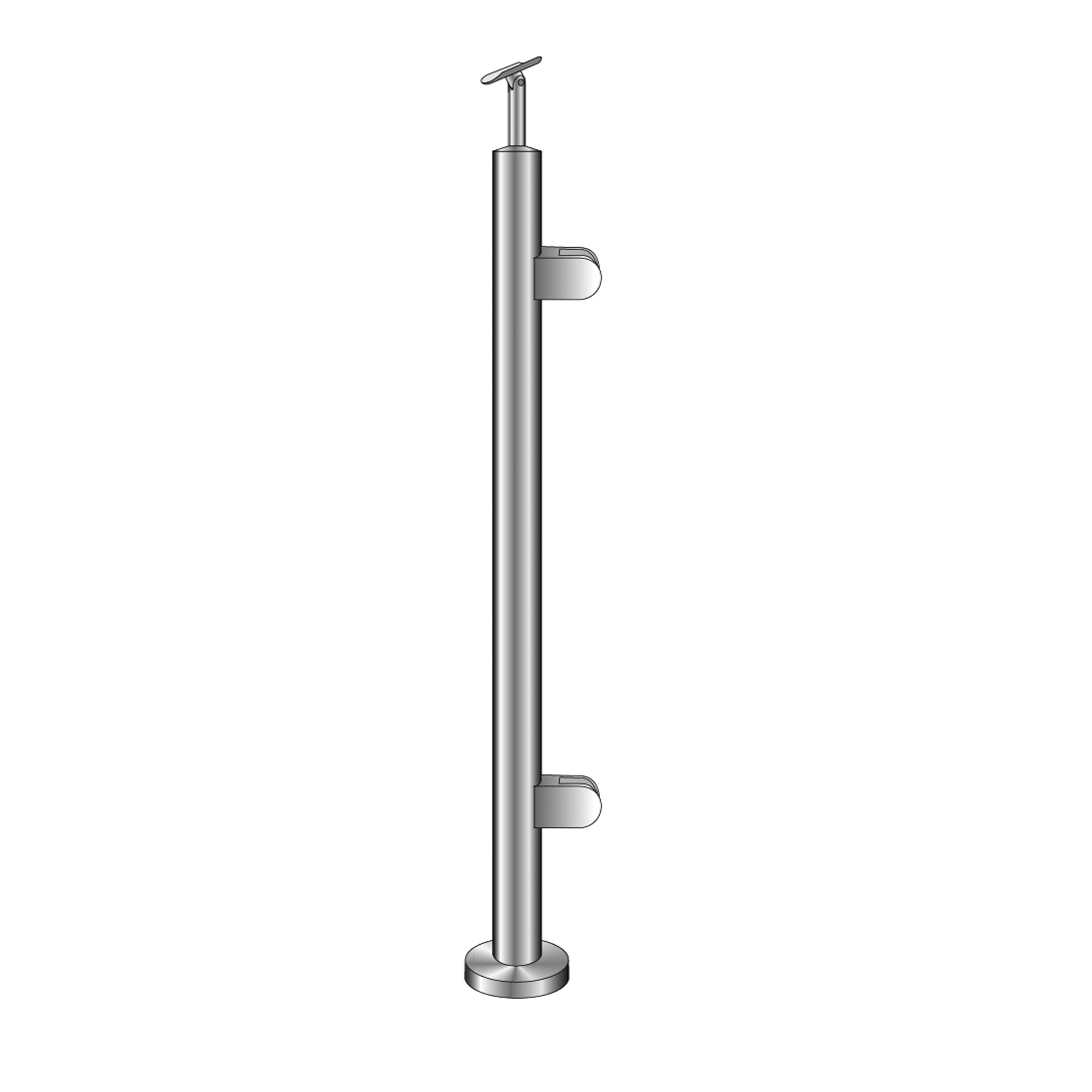 Eckpfosten Edelstahl 1100 mm fuer Glas 8-76 mm Oberverankerung rechts-14-0033RG-A.4