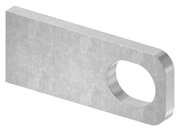 Anschweißlasche | Maße: 100x40x8 mm | Langloch: 30x24 mm | Stahl (roh) S235JR