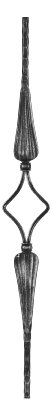 Zierstab | Länge: 900 mm | Material: 16x16 mm gehämmert | Stahl S235JR, roh