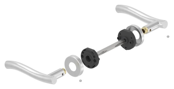 Türdrückerpaar V2A inkl. 8 mm Drückerstift Modell Ellbow