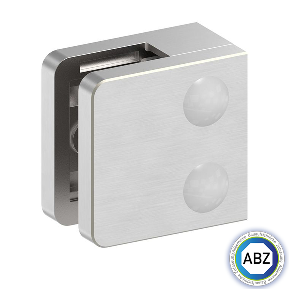 Glasklemme - mit ABZ Zulassung - Masse- 45x45x26 mm - verschiedene Anschluesse - V2A - V4A - Zink - Edel- Optik-GLASKLEMME-F-31-33-4.6