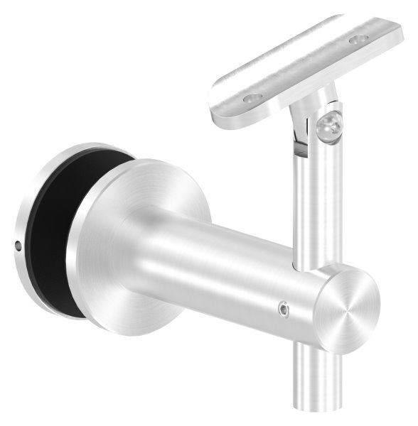 Handlaufhalter mit Gelenk für Glas und Halteplatte für Ø 42,4 mm V2A
