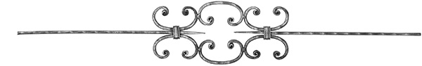 Zierstab | Länge: 900 mm | Material: 16x8 mm gehämmert | Stahl S235JR, roh