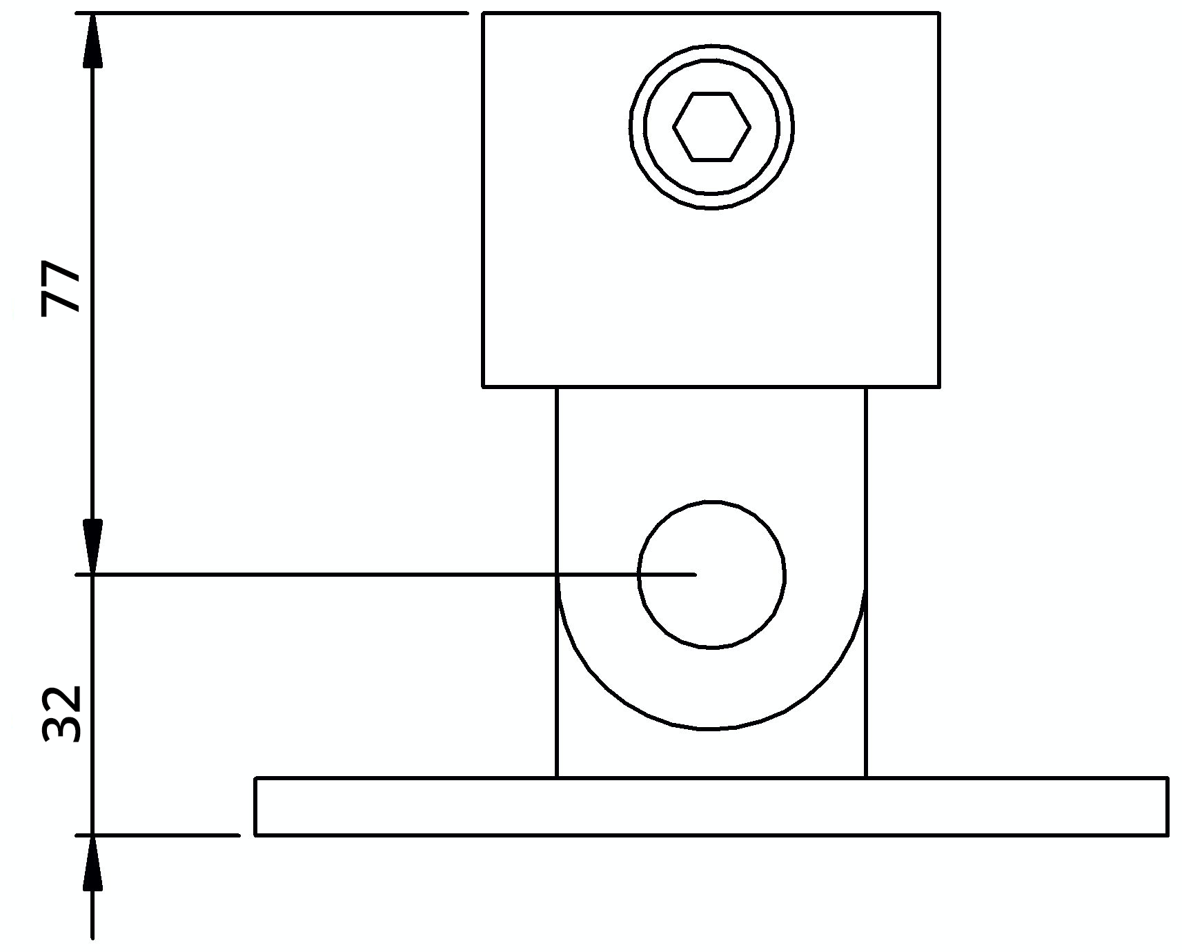 Rohrverbinder | Gelenkfuß | 169D48 | 48,3 mm | 1 1/2" | Feuerverzinkt u. Elektrogalvanisiert
