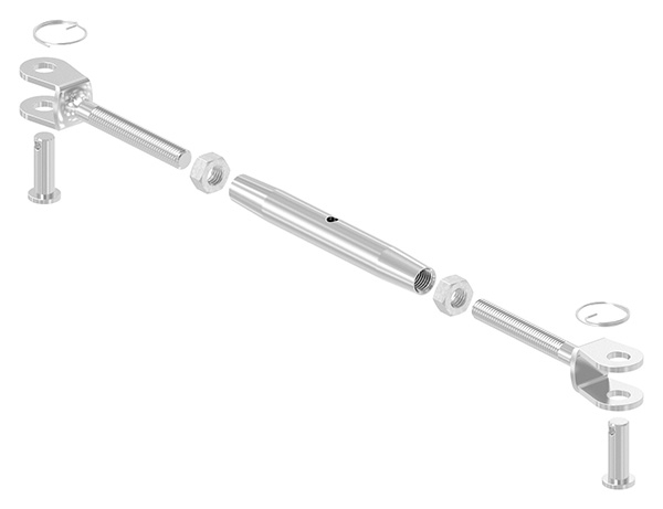 Wantenspanner | Gabel/Gabel | Gewinde M8 | V4A