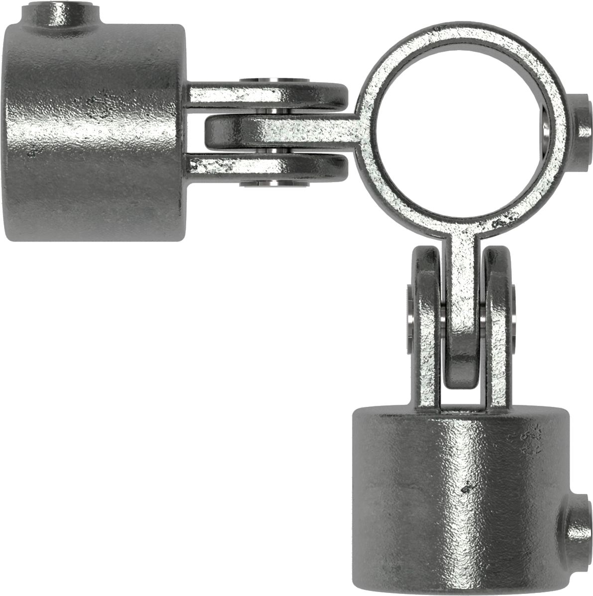Rohrverbinder Gelenkstueck doppelt 90° Ø 48-3 mm -1 1-2- - Temperguss verzinkt - 168D48-168D48