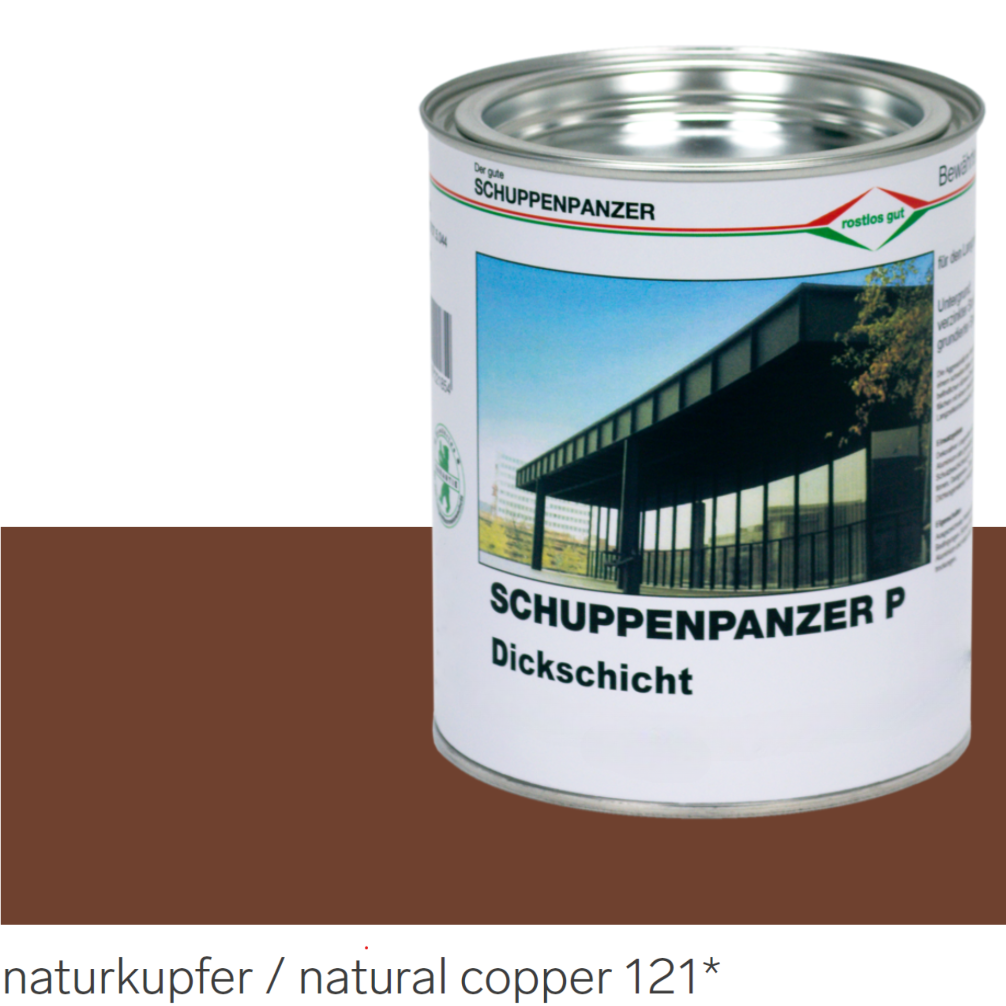 SCHUPPENPANZER-P Dickschicht 0807 naturkupfer 121 2,5 l für Zäune und STAHL
