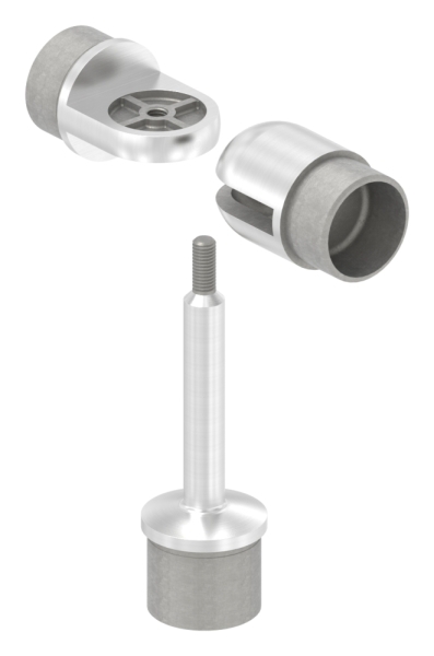 Stopfen für Rohr 42,4 x 2,0mm, oben mit Gelenkstück, V2A