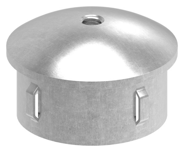 Stahlstopfen | leicht gewölbt | mit M8 | für Rundrohr Ø 60,3x1,8-2,2 mm | Stahl S235JR, roh