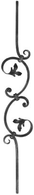 Zierstab | Länge: 900 mm | Material: 12x12 mm gerillt | Stahl S235JR, roh