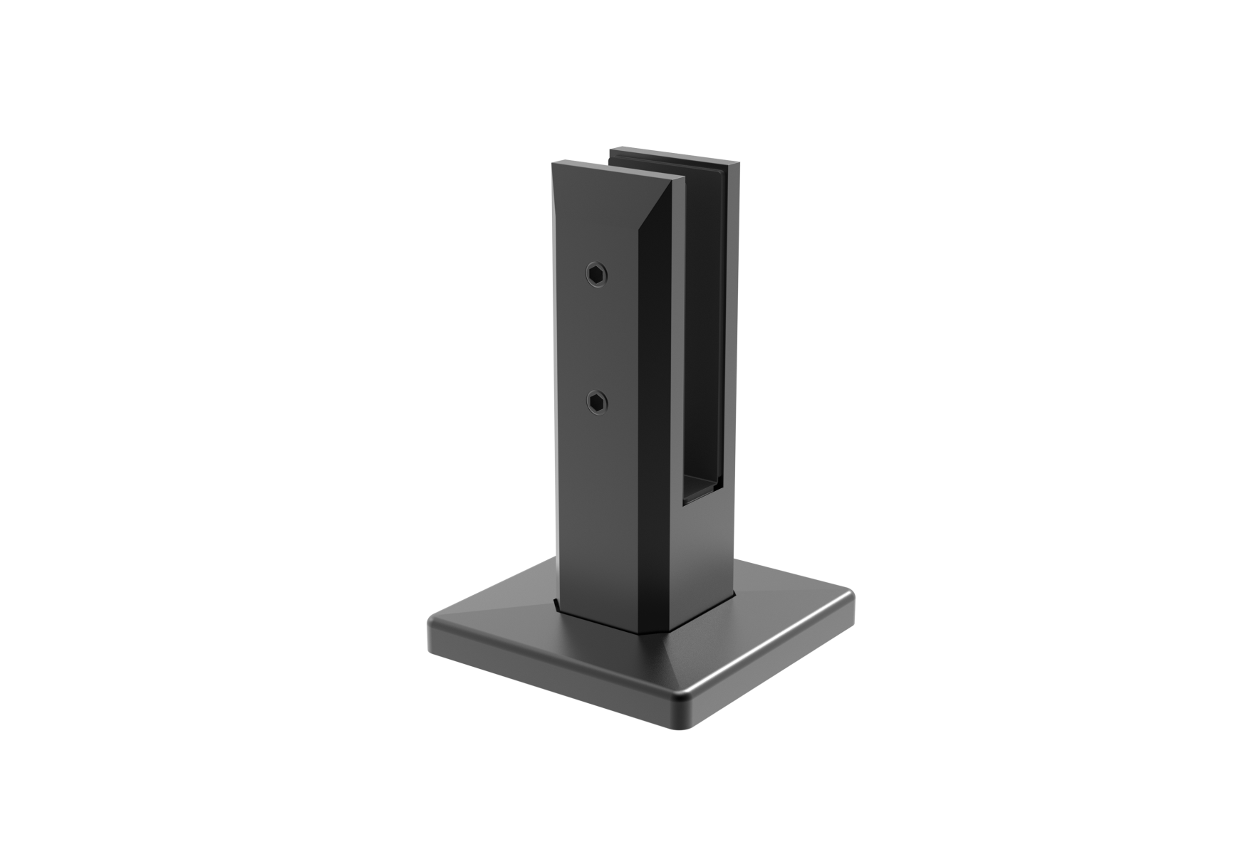 Bodenglasklemme Schwarz RAL 9005 Edelstahl AISI 316 fuer 16-17-5mm Glas-89-11A14BL6220018-A.4