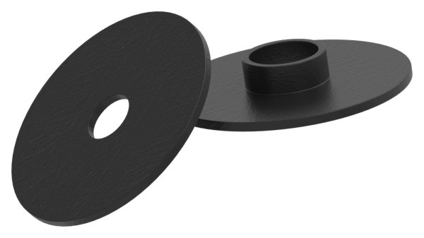 Oberteil fuer 52mm Glaspunkthalter- V2A- pulverbeschichtet in RAL 9005 schwarz matt-88-1160195-240-OT.9005