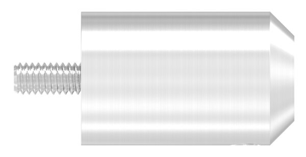 Querstabhalter V2A Edelstahl – Stoßverbinder mit Bohrung Ø 12,5 mm für FLACHen Anschluss inkl. Schraube M6 (Handlaufhalter-Bügel Befestigung)