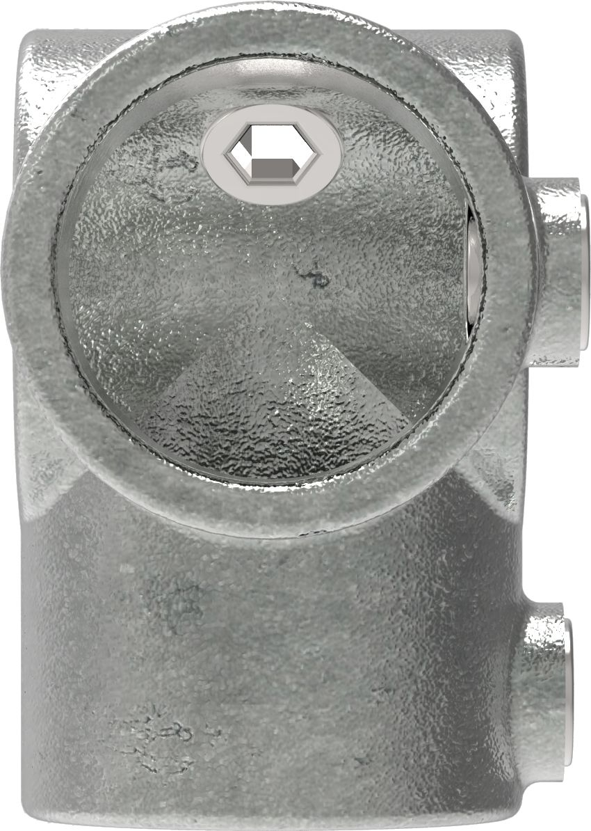 Rohrverbinder | Eckstück durchgehend | 116E60 | 60,3 mm | 2" | Feuerverzinkt u. Elektrogalvanisiert
