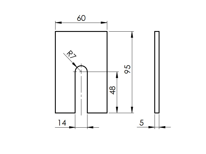 Drainageprofil Edelstahl AISI 304 95 x 60 x 5 mm fuer Ganzglasgelaender-89-11A0011DRAIN-A.4