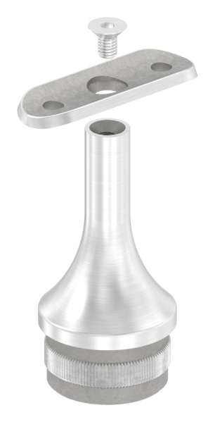 Stütze mit Halteplatte für Rundrohr Ø 42,4 mm + Stopfen für 42,4x2,0 mm V2A