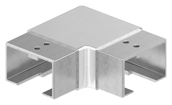 Verlaufsecke 90° | horizontal | für Quadrat-Nutrohr: 60x40 mm | V2A